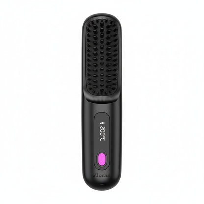 Electric LCD Usb Ceramic Heating Straight Hair Comb Wireless Portable Negative Ion Styling Tool Rechargeable Straightening Brush